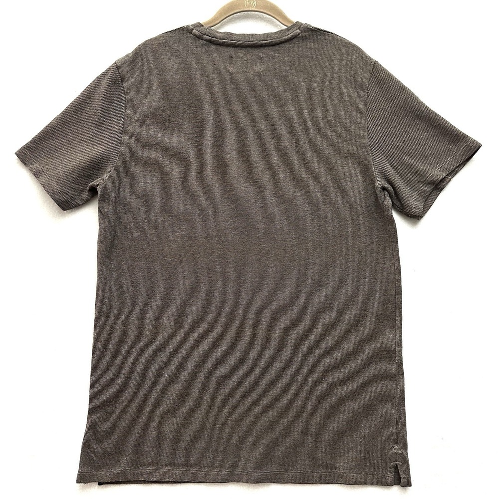 Hickey Freeman L Large Brown Black Textured Heavy Cotton T-Shirt‎ Classic Fit - Picture 8 of 9